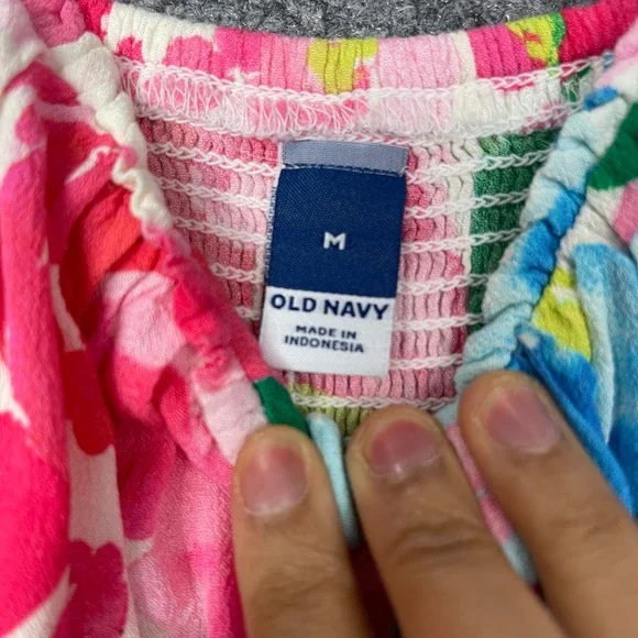 NEW Old Navy Midi Dress Womens Medium Multi Color New Floral Smocked Strappy - Picture 6 of 9